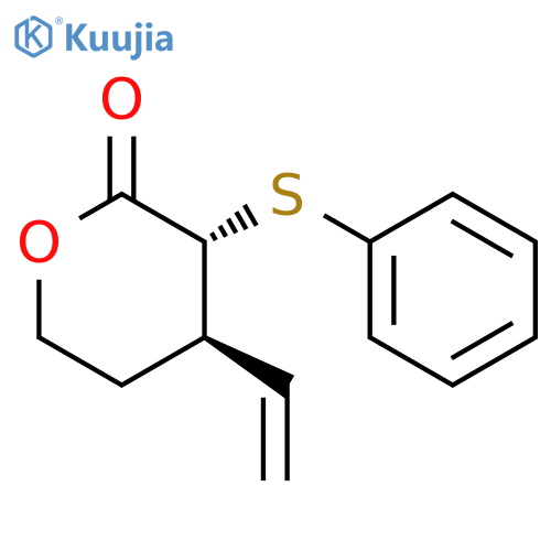 2H-Pyran-2-one, 4-ethenyltetrahydro-3-(phenylthio)-, trans- structure