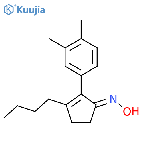 2-Cyclopenten-1-one, 3-butyl-2-(3,4-dimethylphenyl)-, oxime structure