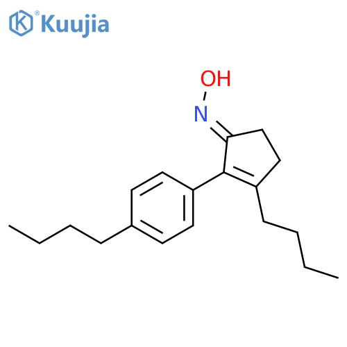 2-Cyclopenten-1-one, 3-butyl-2-(4-butylphenyl)-, oxime structure