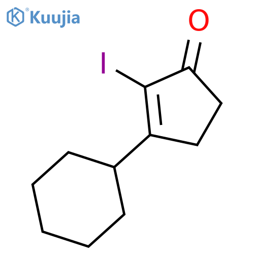 2-Cyclopenten-1-one, 3-cyclohexyl-2-iodo- structure