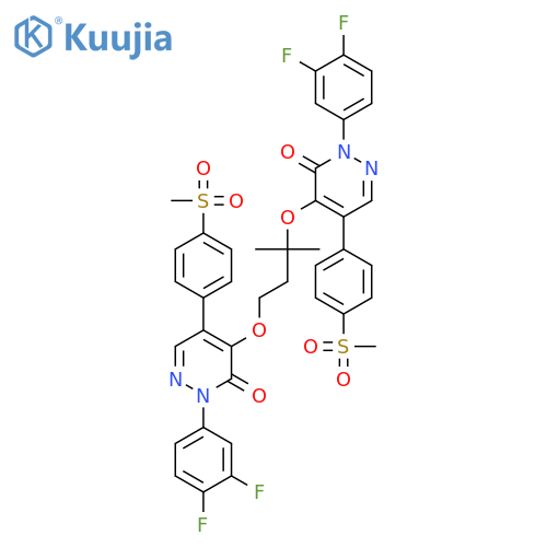 4,4'-[(3-Methylbutane-1,3-diyl)bis(oxy)]bis[2-(3,4-difluorophenyl)-5-[4-(methanesulfonyl)phenyl]pyridazin-3(2H)-one] structure