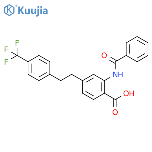 Benzoic acid, 2-(benzoylamino)-4-[2-[4-(trifluoromethyl)phenyl]ethyl]- structure