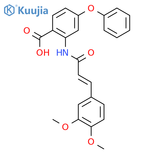 Benzoic acid,2-[[(2E)-3-(3,4-dimethoxyphenyl)-1-oxo-2-propenyl]amino]-4-phenoxy- structure