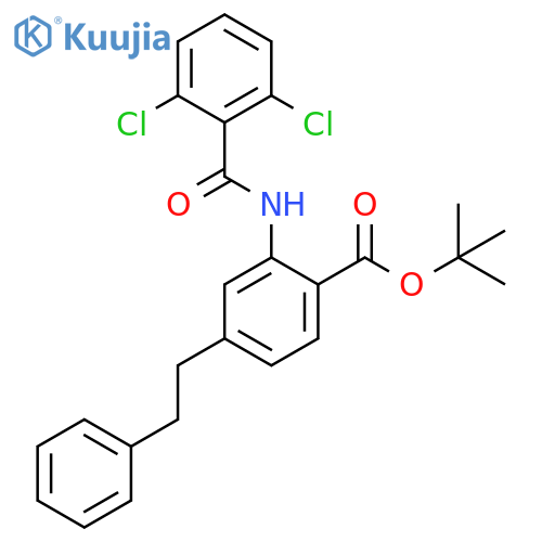 Benzoic acid, 2-[(2,6-dichlorobenzoyl)amino]-4-(2-phenylethyl)-,1,1-dimethylethyl ester structure