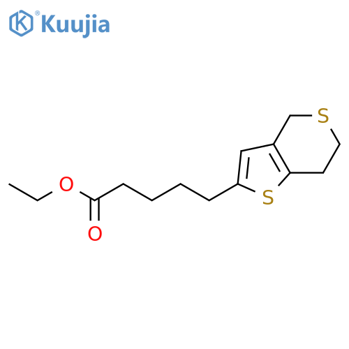 4H-Thieno[3,2-c]thiopyran-2-pentanoic acid, 6,7-dihydro-, ethyl ester structure