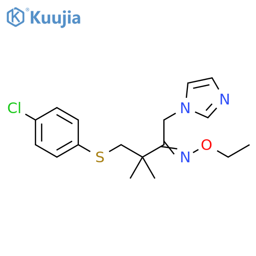 2-Butanone, 4-[(4-chlorophenyl)thio]-1-(1H-imidazol-1-yl)-3,3-dimethyl-, O-ethyloxime structure