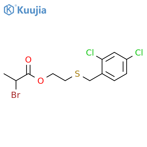 Propanoic acid, 2-bromo-, 2-[[(2,4-dichlorophenyl)methyl]thio]ethyl ester structure