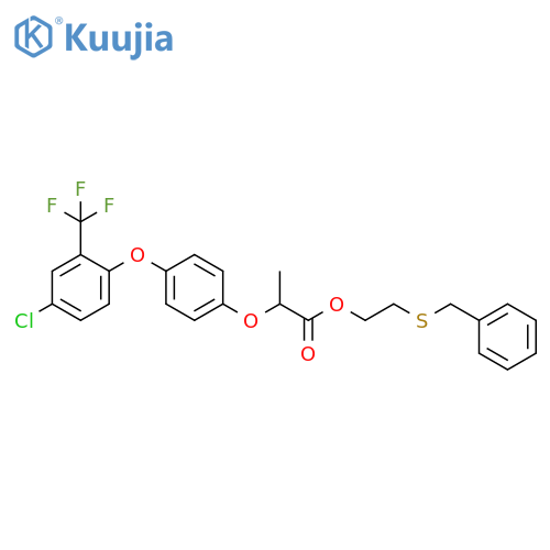 Propanoic acid, 2-[4-[4-chloro-2-(trifluoromethyl)phenoxy]phenoxy]-, 2-[(phenylmethyl)thio]ethyl ester structure