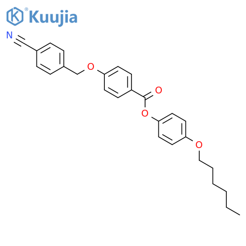 Benzoic acid, 4-[(4-cyanophenyl)methoxy]-, 4-(hexyloxy)phenyl ester structure
