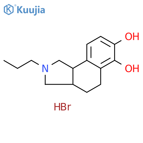 1H-Benz[e]isoindole-6,7-diol, 2,3,3a,4,5,9b-hexahydro-2-propyl-, hydrobromide (1:1) structure