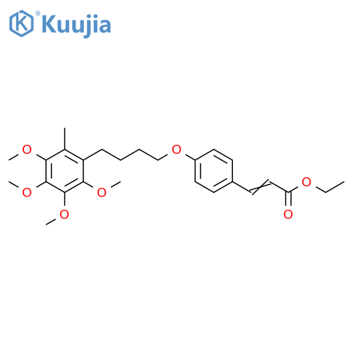 2-Propenoic acid, 3-[4-[4-(2,3,4,5-tetramethoxy-6-methylphenyl)butoxy]phenyl]-, ethyl ester structure
