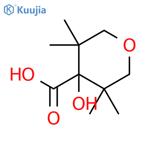 2H-Pyran-4-carboxylic acid, tetrahydro-4-hydroxy-3,3,5,5-tetramethyl- structure