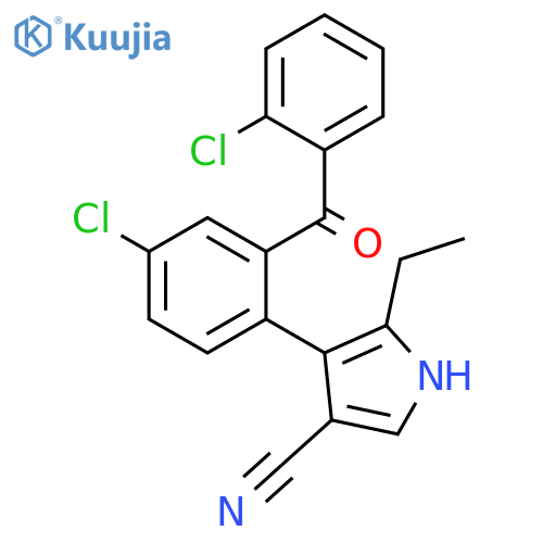 1H-Pyrrole-3-carbonitrile, 4-[4-chloro-2-(2-chlorobenzoyl)phenyl]-5-ethyl- structure