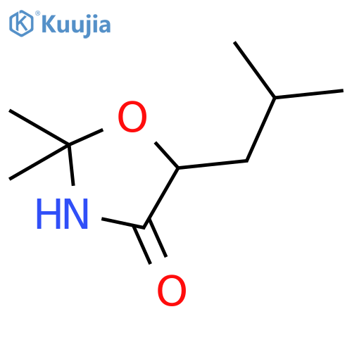 4-Oxazolidinone, 2,2-dimethyl-5-(2-methylpropyl)-, (S)- structure
