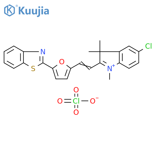 3H-Indolium,2-[2-[5-(2-benzothiazolyl)-2-furanyl]ethenyl]-5-chloro-1,3,3-trimethyl-,perchlorate structure