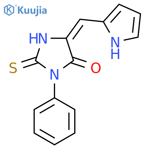 (5E)-2-Mercapto-3-phenyl-5-(1H-pyrrol-2-ylmethylene)-3,5-dihydro-4H-imidazol-4-one structure