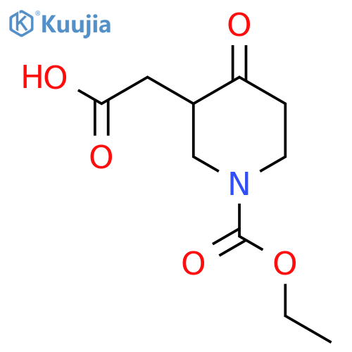 3-Piperidineacetic acid, 1-(ethoxycarbonyl)-4-oxo- structure