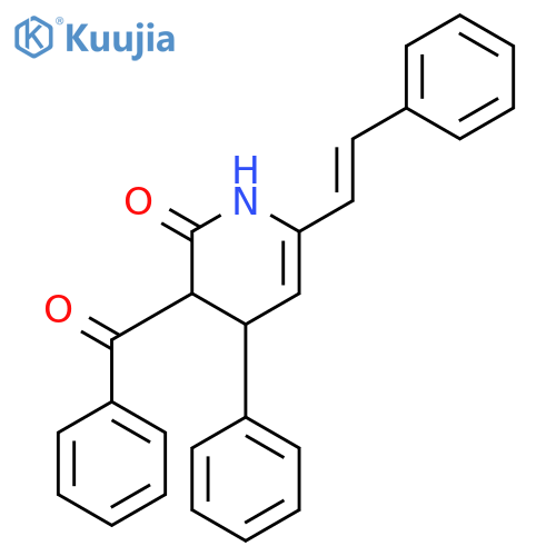 2(1H)-Pyridinone, 3-benzoyl-3,4-dihydro-4-phenyl-6-(2-phenylethenyl)- structure