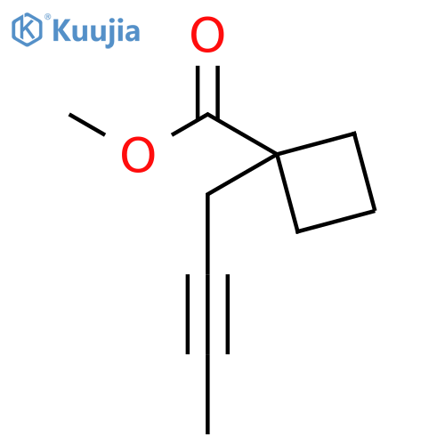Cyclobutanecarboxylic acid, 1-(2-butynyl)-, methyl ester structure
