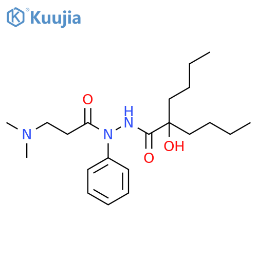 Hexanoic acid, 2-butyl-2-hydroxy-, 2-[3-(dimethylamino)-1-oxopropyl]-2-phenylhydrazide structure