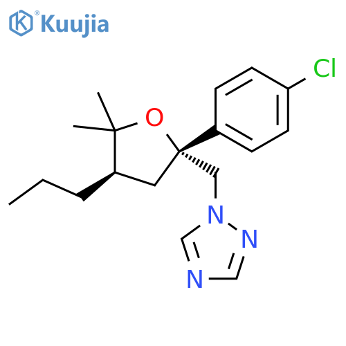 1H-1,2,4-Triazole, 1-[[2-(4-chlorophenyl)tetrahydro-5,5-dimethyl-4-propyl-2-furanyl]methyl]-, trans- (9CI) structure