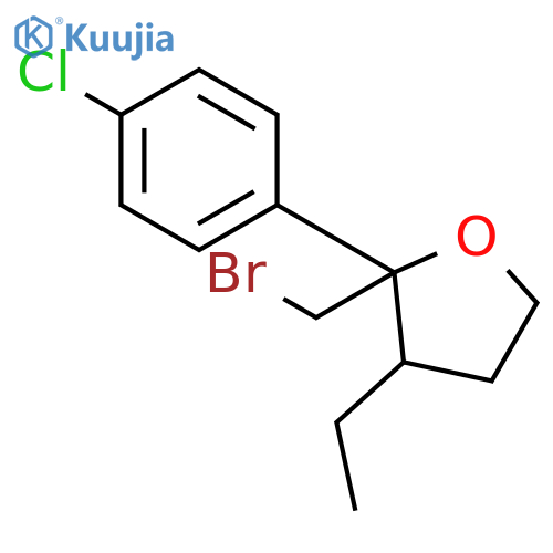 Furan, 2-(bromomethyl)-2-(4-chlorophenyl)-3-ethyltetrahydro- structure