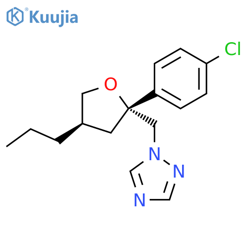 1H-1,2,4-Triazole, 1-[[2-(4-chlorophenyl)tetrahydro-4-propyl-2-furanyl]methyl]-, trans- (9CI) structure