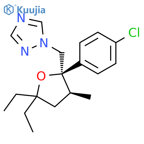 1H-1,2,4-Triazole, 1-[[2-(4-chlorophenyl)-5,5-diethyltetrahydro-3-methyl-2-furanyl]methyl]-, trans- (9CI) structure