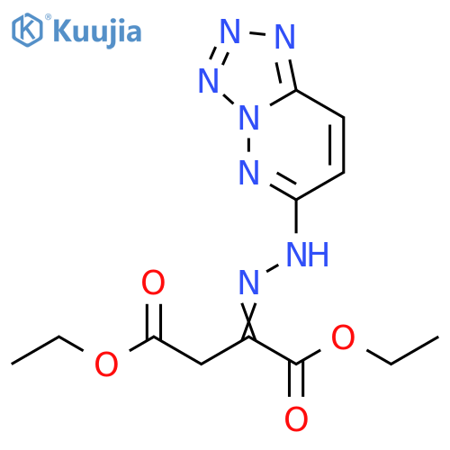 Butanedioic acid, 2-(2-tetrazolo[1,5-b]pyridazin-6-ylhydrazinylidene)-, 1,4-diethyl ester structure