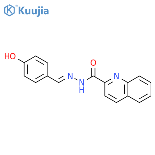 2-Quinolinecarboxylic acid, [(4-hydroxyphenyl)methylene]hydrazide structure