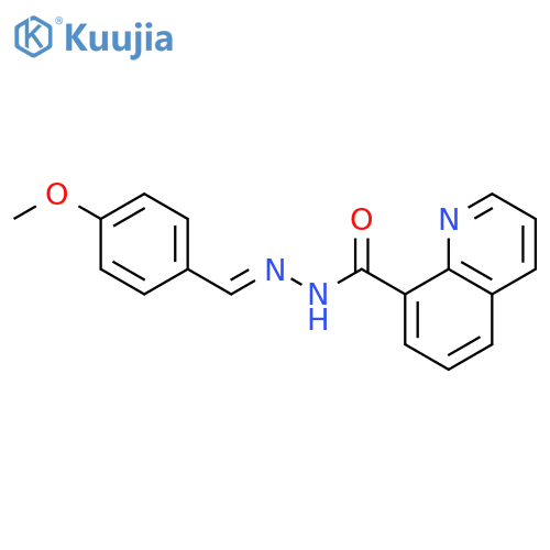 8-QUINOLINECARBOXYLIC ACID, [(4-METHOXYPHENYL)METHYLENE]HYDRAZIDE structure