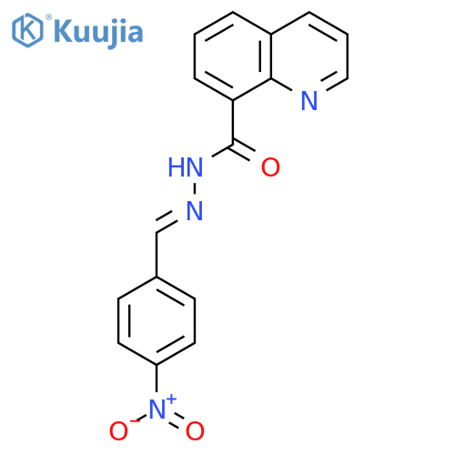 8-QUINOLINECARBOXYLIC ACID, [(4-NITROPHENYL)METHYLENE]HYDRAZIDE structure
