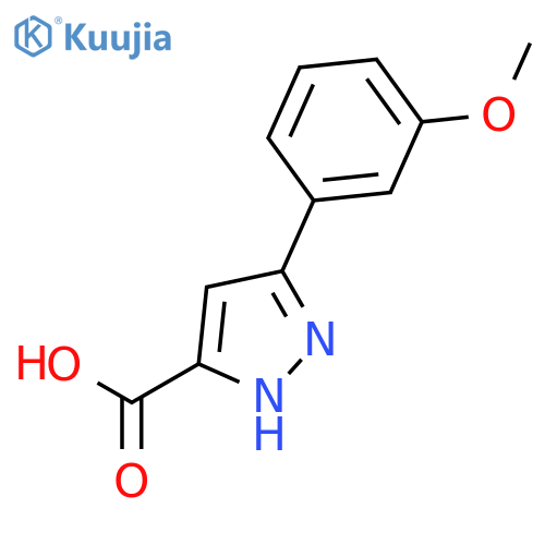 5-(3-Methoxyphenyl)-1H-pyrazole-3-carboxylic acid structure