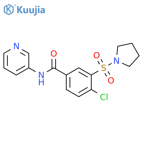 4-chloro-N-(pyridin-3-yl)-3-(pyrrolidine-1-sulfonyl)benzamide structure