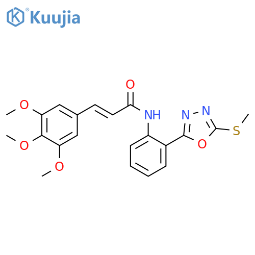 (2E)-N-{2-5-(methylsulfanyl)-1,3,4-oxadiazol-2-ylphenyl}-3-(3,4,5-trimethoxyphenyl)prop-2-enamide structure