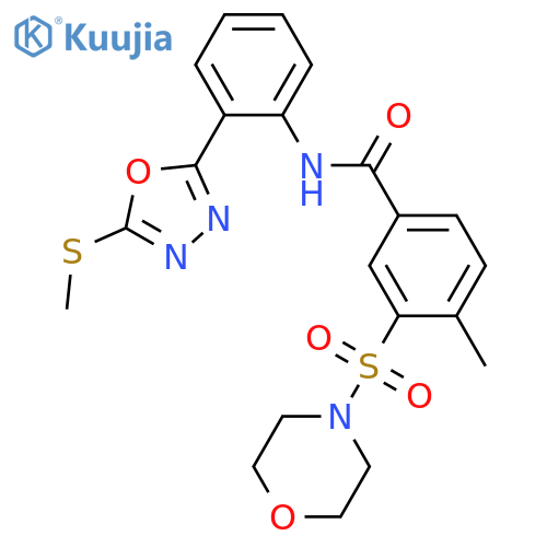 4-methyl-N-{2-5-(methylsulfanyl)-1,3,4-oxadiazol-2-ylphenyl}-3-(morpholine-4-sulfonyl)benzamide structure