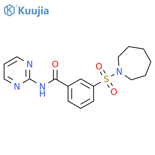 3-(azepane-1-sulfonyl)-N-(pyrimidin-2-yl)benzamide structure