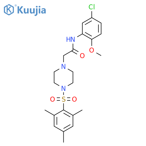 N-(5-chloro-2-methoxyphenyl)-2-4-(2,4,6-trimethylbenzenesulfonyl)piperazin-1-ylacetamide structure