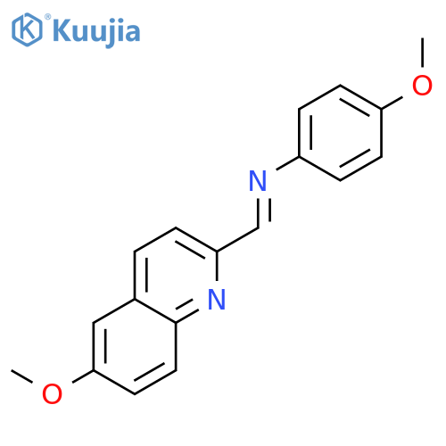 Benzenamine, 4-methoxy-N-[(6-methoxy-2-quinolinyl)methylene]- structure