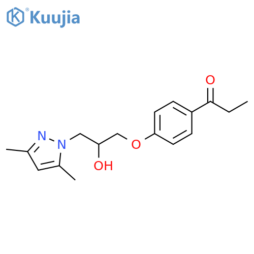 1-{4-3-(3,5-dimethyl-1H-pyrazol-1-yl)-2-hydroxypropoxyphenyl}propan-1-one structure