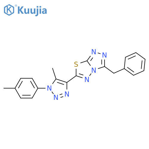 4-{3-benzyl-1,2,4triazolo3,4-b1,3,4thiadiazol-6-yl}-5-methyl-1-(4-methylphenyl)-1H-1,2,3-triazole structure