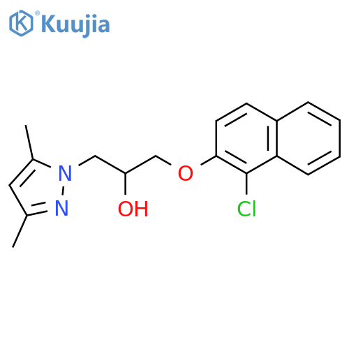 1-(1-chloronaphthalen-2-yl)oxy-3-(3,5-dimethyl-1H-pyrazol-1-yl)propan-2-ol structure