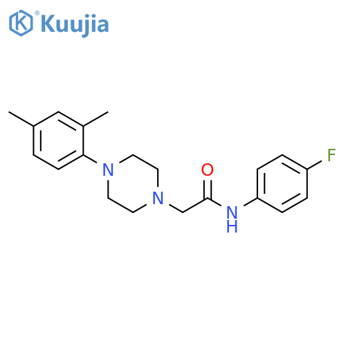 2-4-(2,4-dimethylphenyl)piperazin-1-yl-N-(4-fluorophenyl)acetamide structure