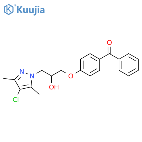 1-(4-benzoylphenoxy)-3-(4-chloro-3,5-dimethyl-1H-pyrazol-1-yl)propan-2-ol structure