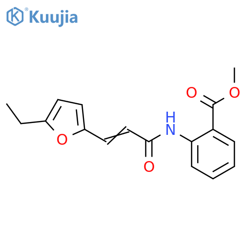 methyl 2-(2E)-3-(5-ethylfuran-2-yl)prop-2-enamidobenzoate structure