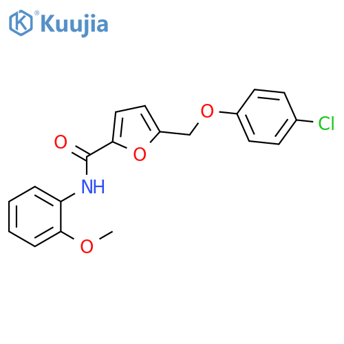 5-(4-chlorophenoxy)methyl-N-(2-methoxyphenyl)furan-2-carboxamide structure