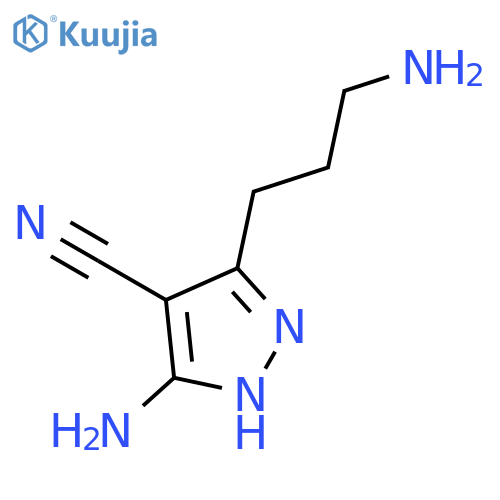 5-Amino-3-(3-aminopropyl)-1H-pyrazole-4-carbonitrile structure