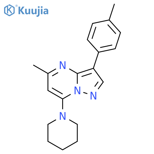 1-5-methyl-3-(4-methylphenyl)pyrazolo1,5-apyrimidin-7-ylpiperidine structure