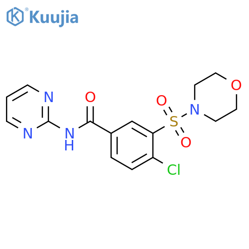 4-chloro-3-(morpholine-4-sulfonyl)-N-(pyrimidin-2-yl)benzamide structure