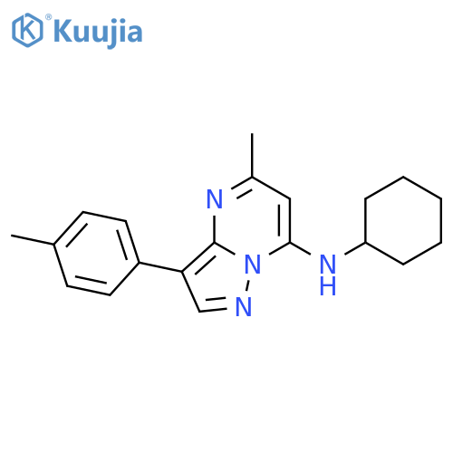 N-cyclohexyl-5-methyl-3-(4-methylphenyl)pyrazolo1,5-apyrimidin-7-amine structure